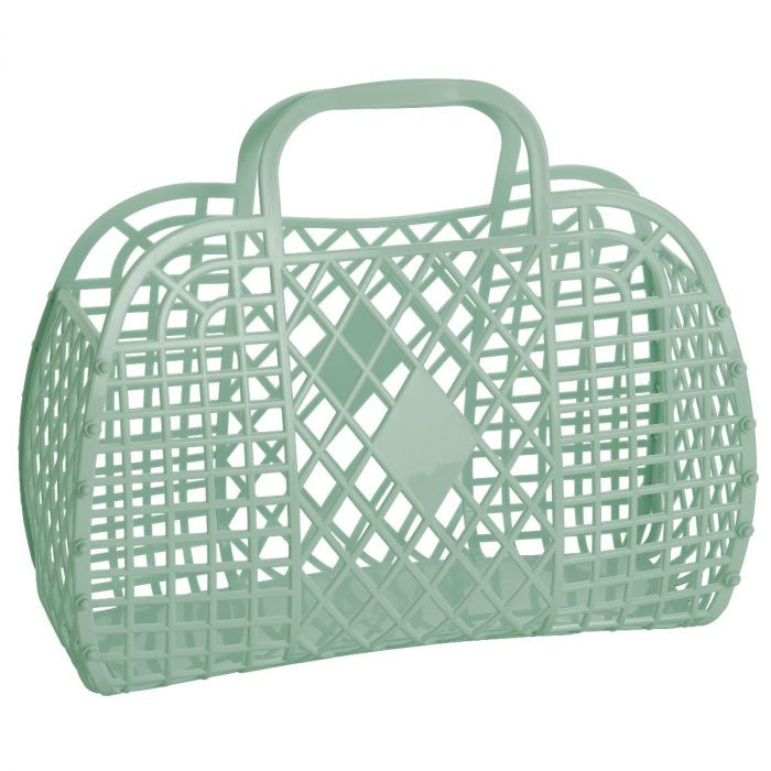 Sun Jellies Retro Basket Large Olive The Village Kids Store