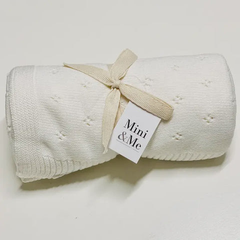 Mini & Me Heirloom Baby Blanket Ivory