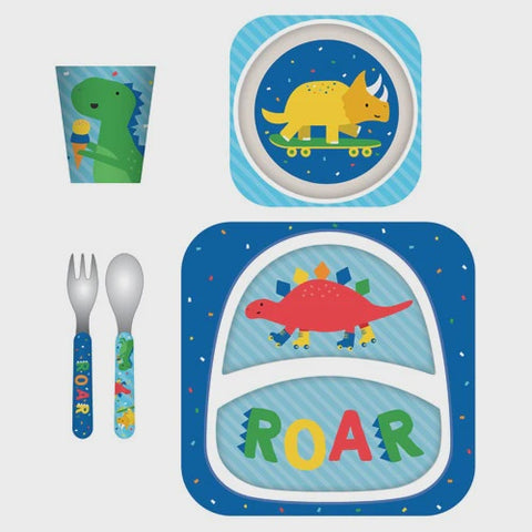 Dinosaur Party 5pce Bamboo Dinner Set