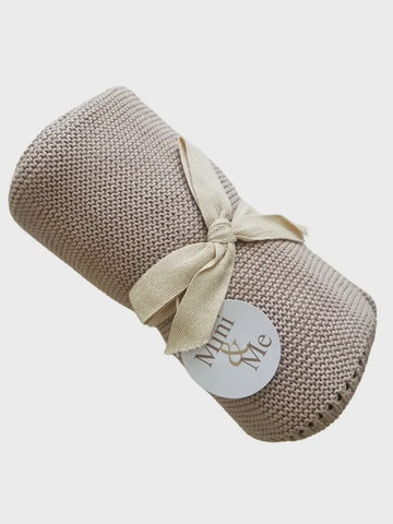 Mini & Me Cable Baby Blanket Seashell