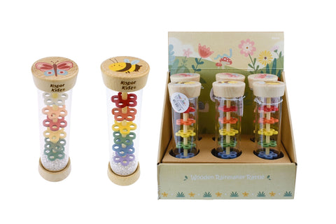 WOODEN SPRING INSECT RAINMAKER RATTLE