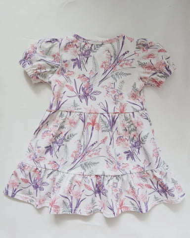 Maman Cotton Jersey Tiered Dress Ava Floral Botanical Print