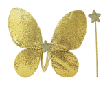 Gold Sequin Wings & Glitter Wand Set