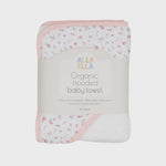 Baby hooded towel - Pink Petals