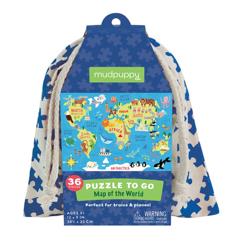 To Go Puzzle Map of the World 36 Pcs