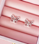 Lauren Hinkley Earrings in Box - Pink Crystal Butterfly