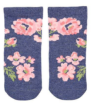 Baby Socks Organic Indigo Flowers