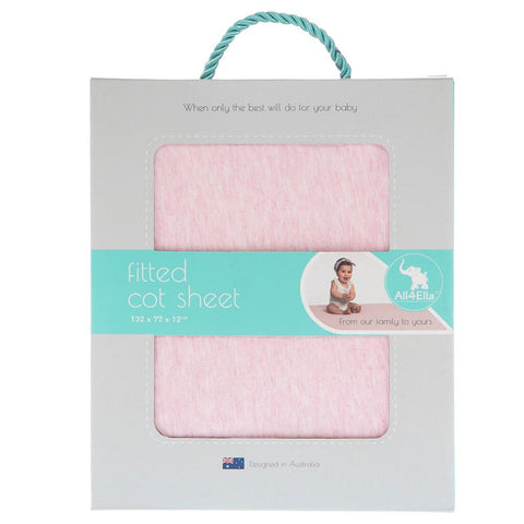Cot Fitted Sheet Marle Pink