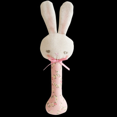 Alimrose Bunny Stick Rattle Posy Heart