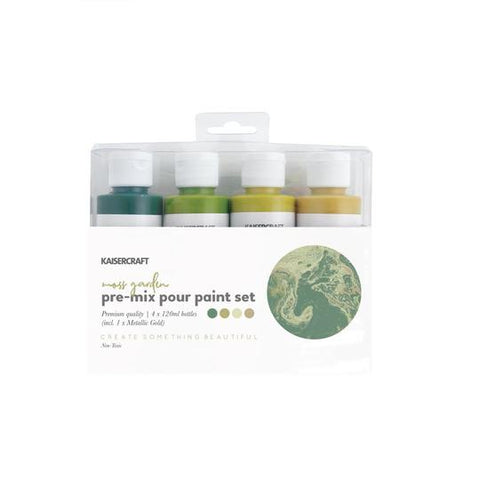 Pouring Paint Set with MDF Circle - Moss Garden