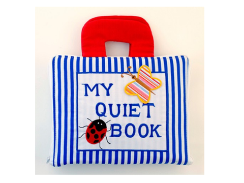 Storytime Quiet Book Fabric - Blue Stripe