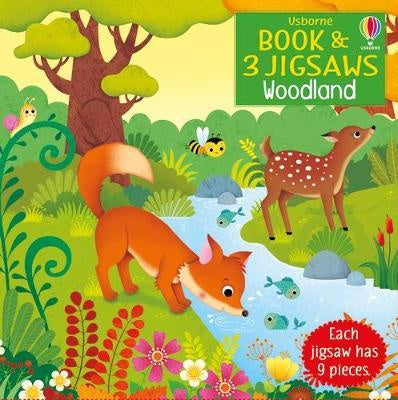 Usborne Book & 3 Jigsaws Woodland 9 Pcs