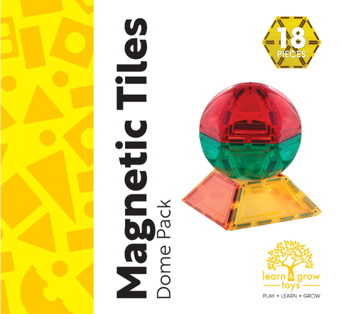 Learn & Grow Magnetic Tiles - Dome Pack 18 Pcs