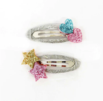 Sister Bows Hair Clips - Stars & Hearts