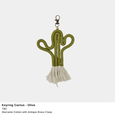 Keyring Cactus Olive
