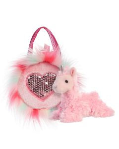 Fancy Pals Unicorn Pink Fluffy Heart Bag